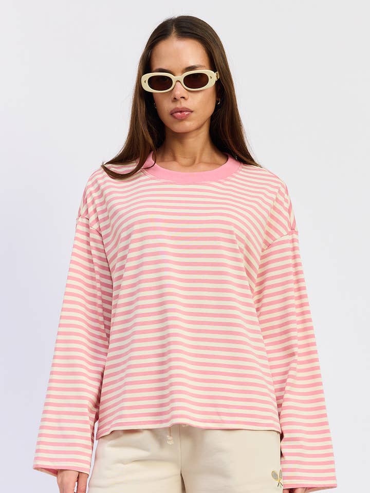 TOP BASIQUE RAYÉ SURDIMENSIONNÉ pour la vente par Emory Park