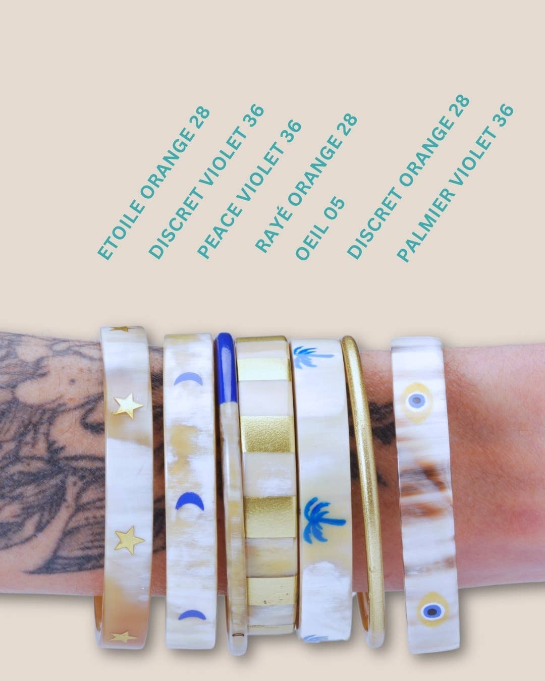 JolieJulie-MaLune-VentiLLo - Wholesale Bangle Bracelet - Horn bracelet 10mm EYE 021