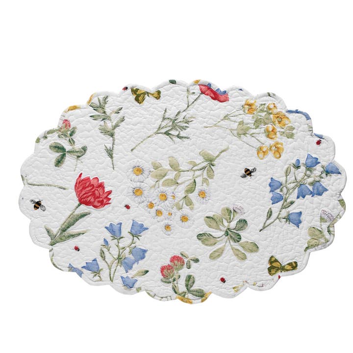 Wildflower Scalloped Placemat - Oval for wholesale by Park Designs