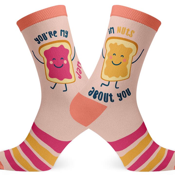 Socks To Be You - Wholesale Socks - Unisex - Peanut Butter and Jelly Socks