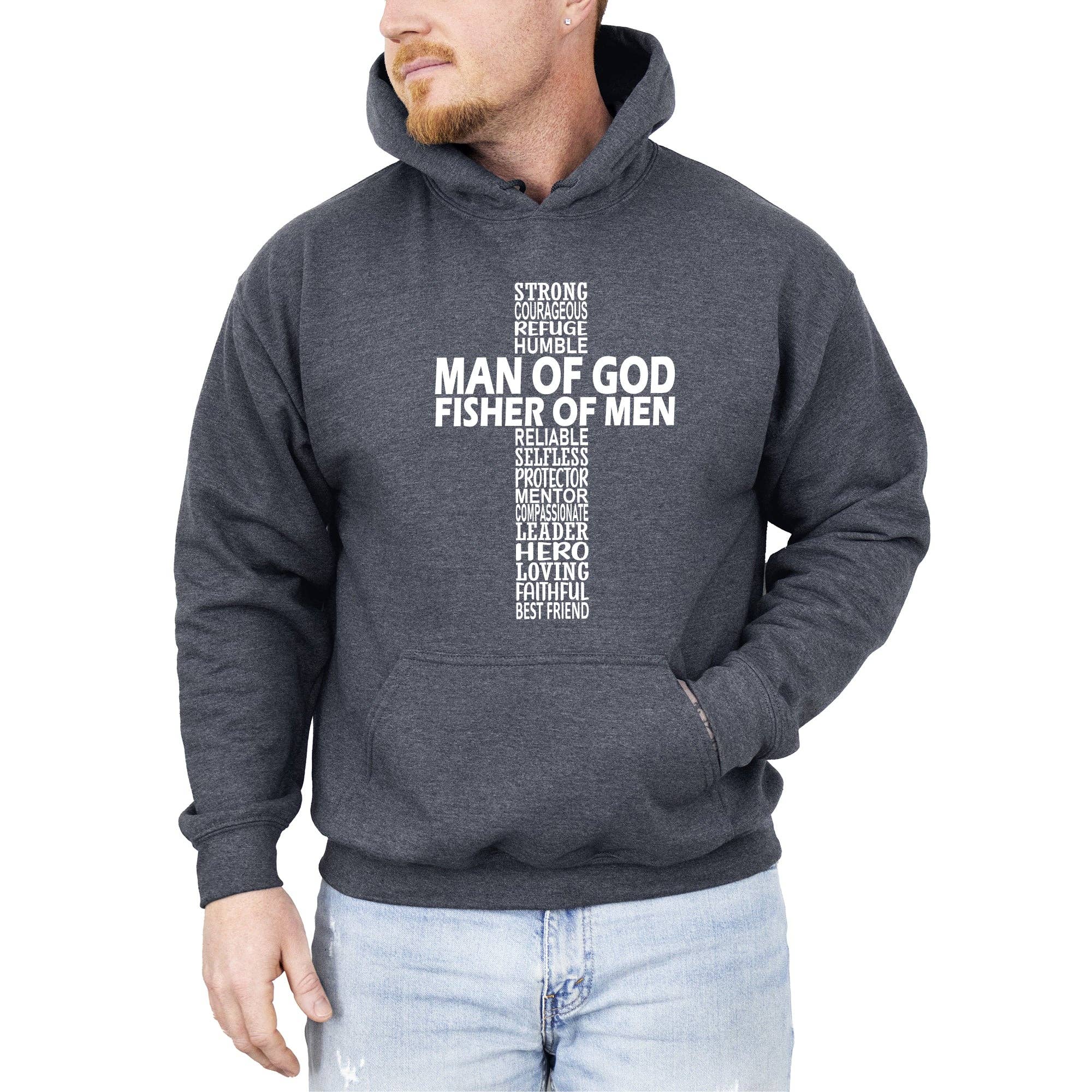 Refinery Number One LLC - Vente Sweat-shirt à imprimés – unisexe - Sweat à capuche Homme de Dieu, Pêcheur d'hommes, Jésus, Chrétien, Faith1