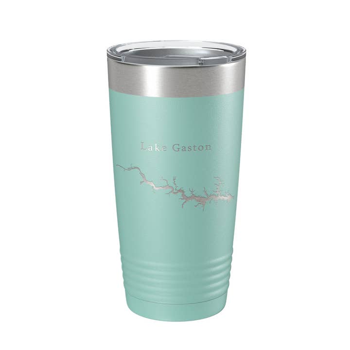 CarveBright - Wholesale Insulated Mug/Tumbler - Lake Gaston Map Tumbler Travel Mug Insulated Laser Engraved Coffee Cup North Carolina Virginia 20 oz10