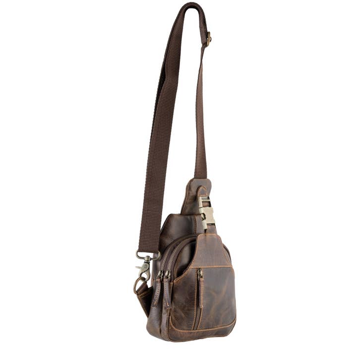 Sixtease Bags USA - Wholesale Crossbody Bag - Women's - Genuine Leather Unisex Chest Bag - Rustic Brown2