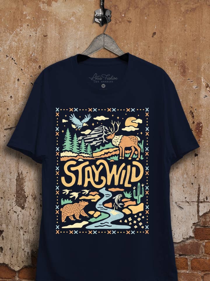 Lotus Fashion Collection - Wholesale T-Shirt (Graphic) - Women's - Stay Wild Graphic Top