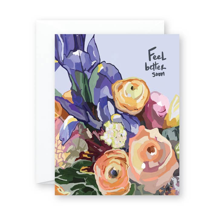 FEEL BETTER Íris Floral Abstrato CARTÃO por atacado de pixelimpress