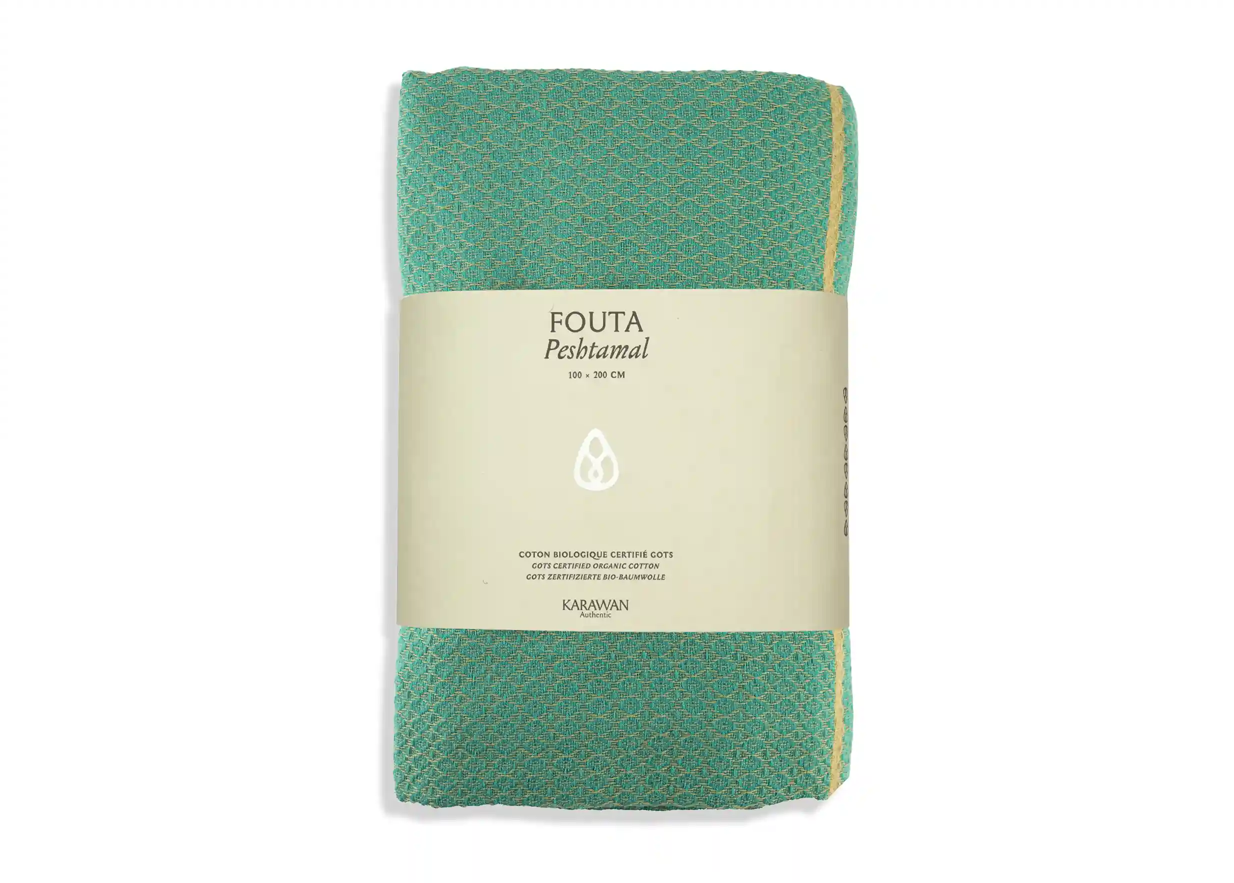 Karawan Authentic – Engroshandel Håndklædesæt – ALIZE SAND & BLÅ ØKOLOGISK BOMULD FOUTA - FARVE:4