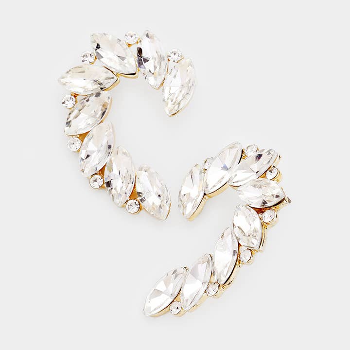 Orecchini da sera con accento Crystal Marquise per la vendita all'ingrosso da parte di Sensibling Corp.