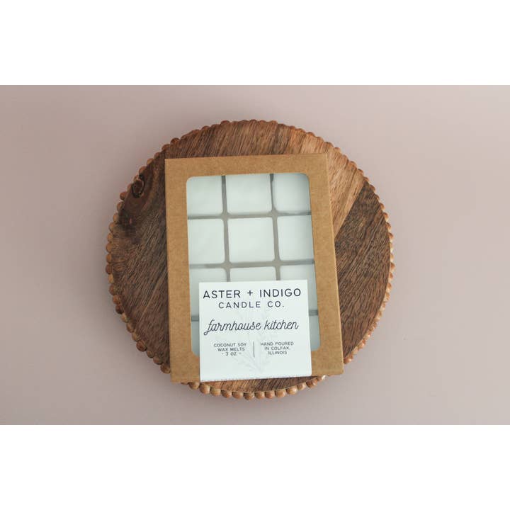 Aster + Indigo Candle Co. - Vente Fondants - Farmhouse Kitchen | Cire fondue à la noix de coco1