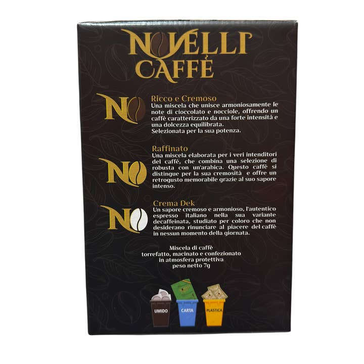 Novelli caffè - Vente Cafés/expressos instantanés - Novelli Caffè 50 dosettes de café mélange Raffinato + Cadeau