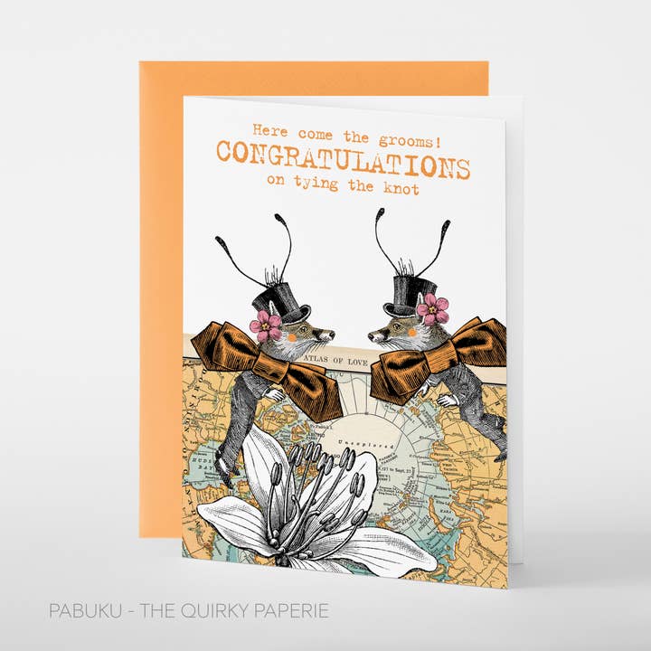 Knot Grooms | Carte de mariage queer pour la vente par Pabuku