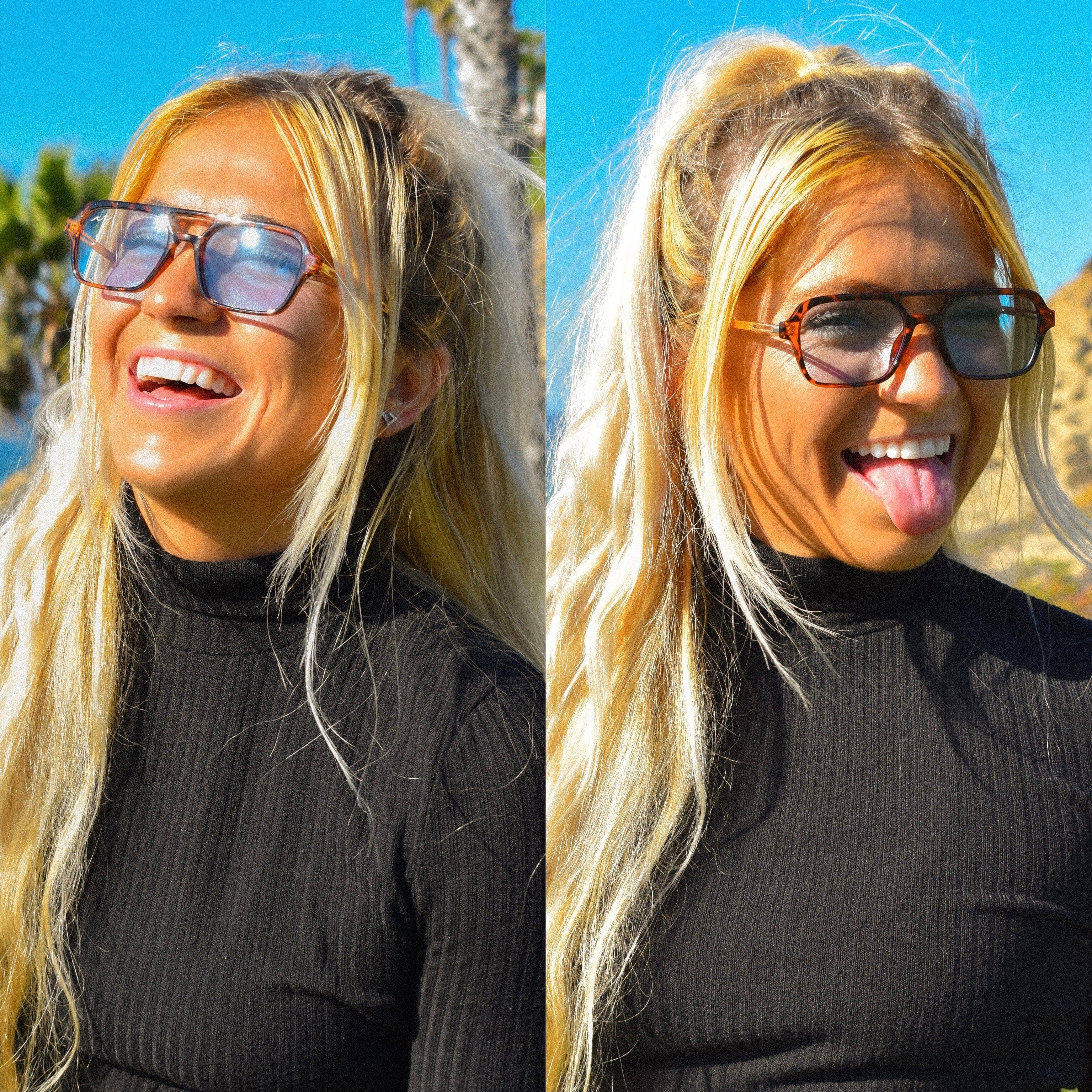 Wavey | Sunglasses - Wholesale Sunglasses - Unisex - Blue Lens & Tortoise Frame | Aviator | Unisex & Stylish2