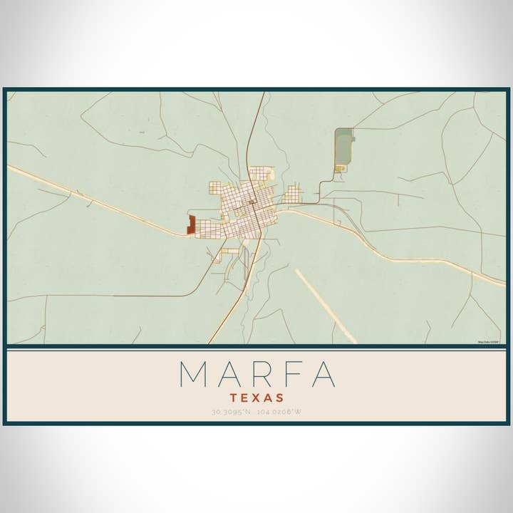JACE.design - Wholesale Art Print - Marfa TX Map Print Woodblock3