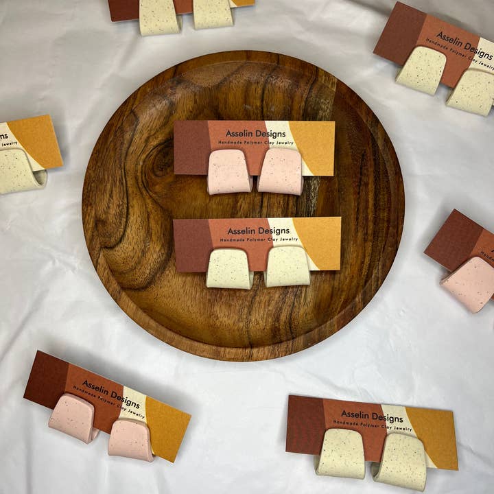 Polymer Clay Huggie Earrings for wholesale by Asselin Designs