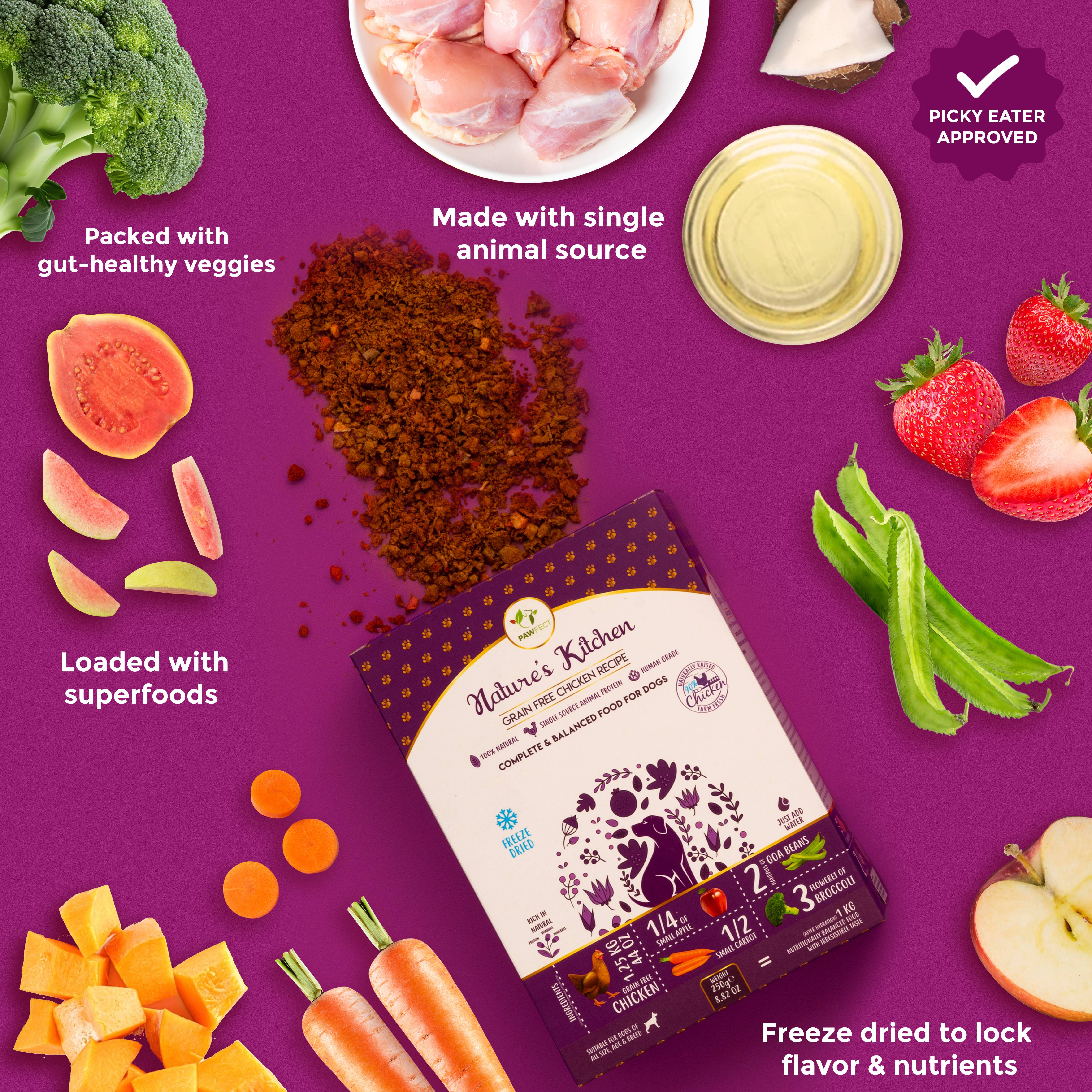 Pawfect Foods – wholesale Pet food – Dog – Pawfect Nature's Kitchen Freeze-Dried Chicken Recipe Dog Food | Complete & Balanced Meal | Lean Protein for Muscle & Weight Control | 100% Natural | Grain-Free | Supports Vitality3