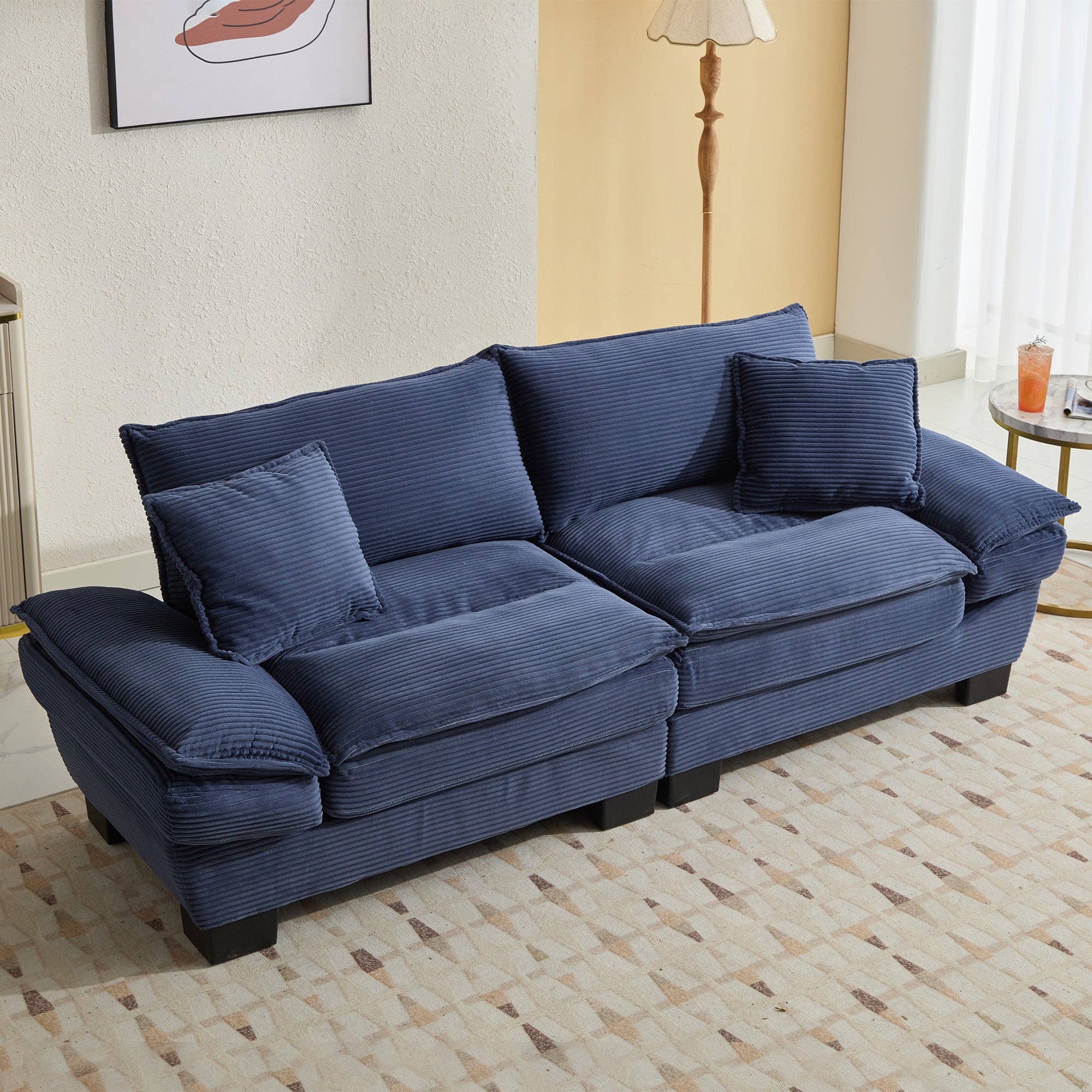 BlakOutlet - Wholesale Sofa - Corduroy Sofa Sleeper Couch Loveseat Sofa with Pillows12