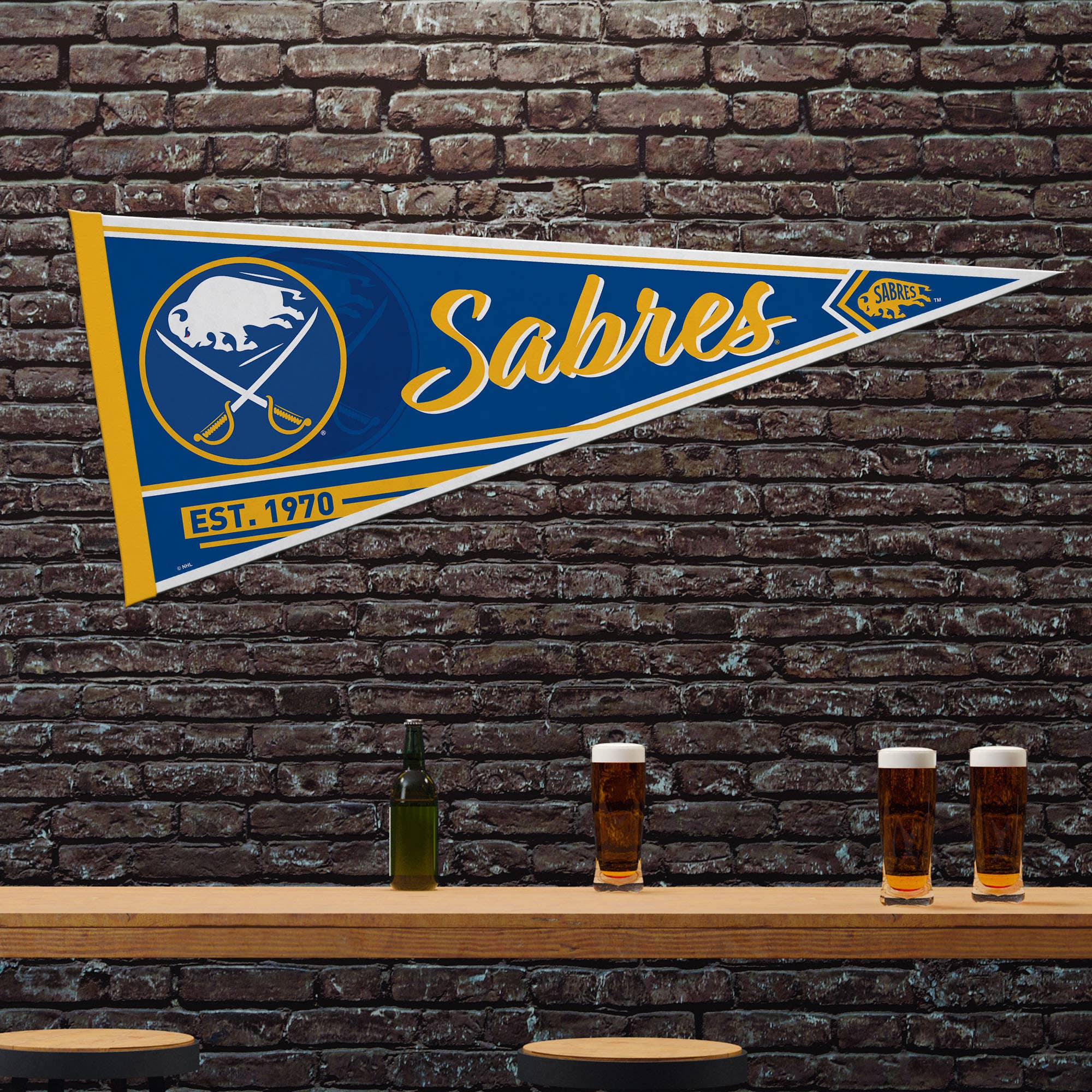 Rico Industries - Wholesale Flag - NHL Hockey Buffalo Sabres Classic Soft Felt 12X30 Pennant1