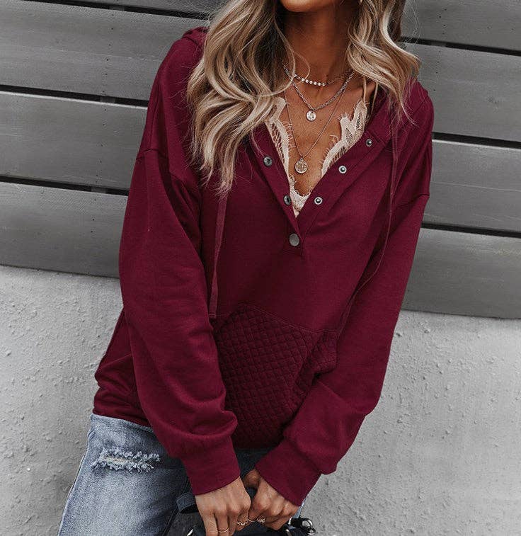 Tickled Teal - Wholesale Hoodie - Women's - Quilted Pocket Hoodie8