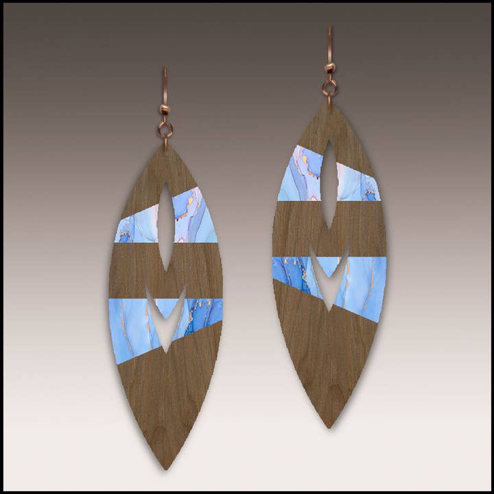 Ohrringe aus massivem Walnussholz-B37W für den Großhandel von Willow by Illustrated Light