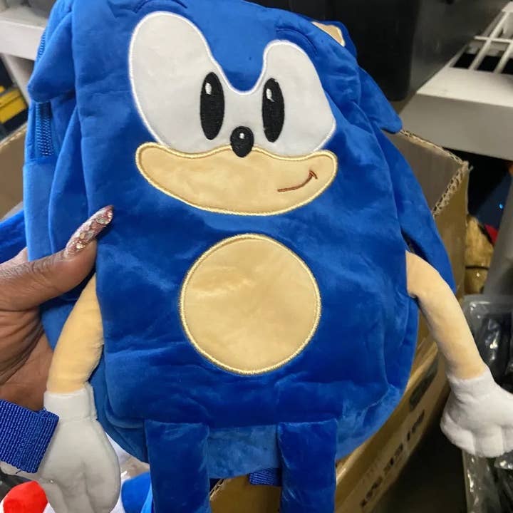 SugarQuoteMeNot LLC - Venta al por mayor Mochila - Niños - Mochila de peluche de erizo con almacenamiento tipo bolsillo - ** Nueva película infantil popular **6