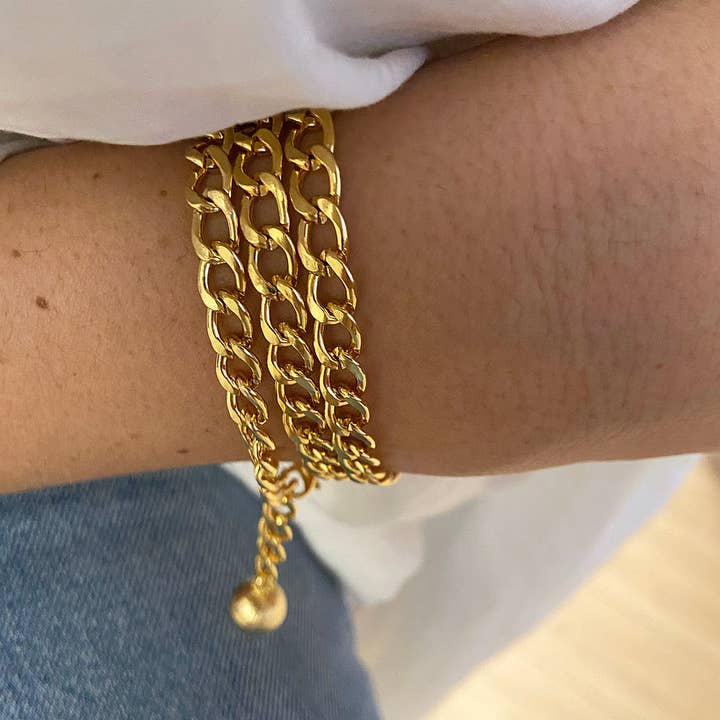 A.B. Paris - Wholesale Link & Chain Bracelet - Tressia / triple wrap necklace or bracelet1