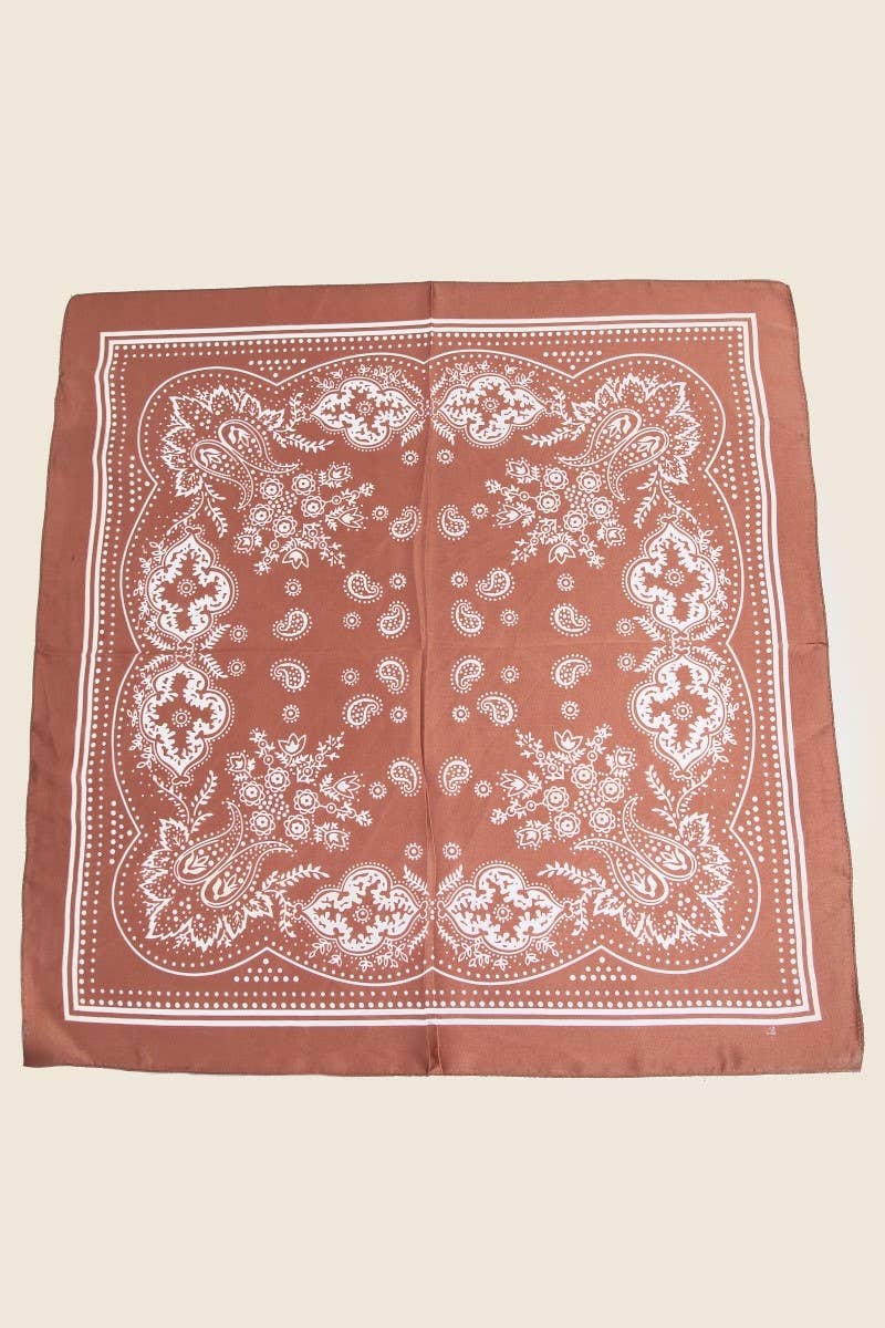 Anarchy Street - Wholesale Scarf - Women's - Light Paisley Design Square Bandana Scarf18