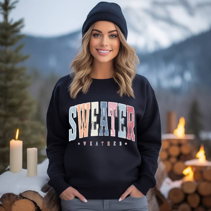 Sweat-shirt à col ras du cou Weather pour la vente par Tipzee Gypzy