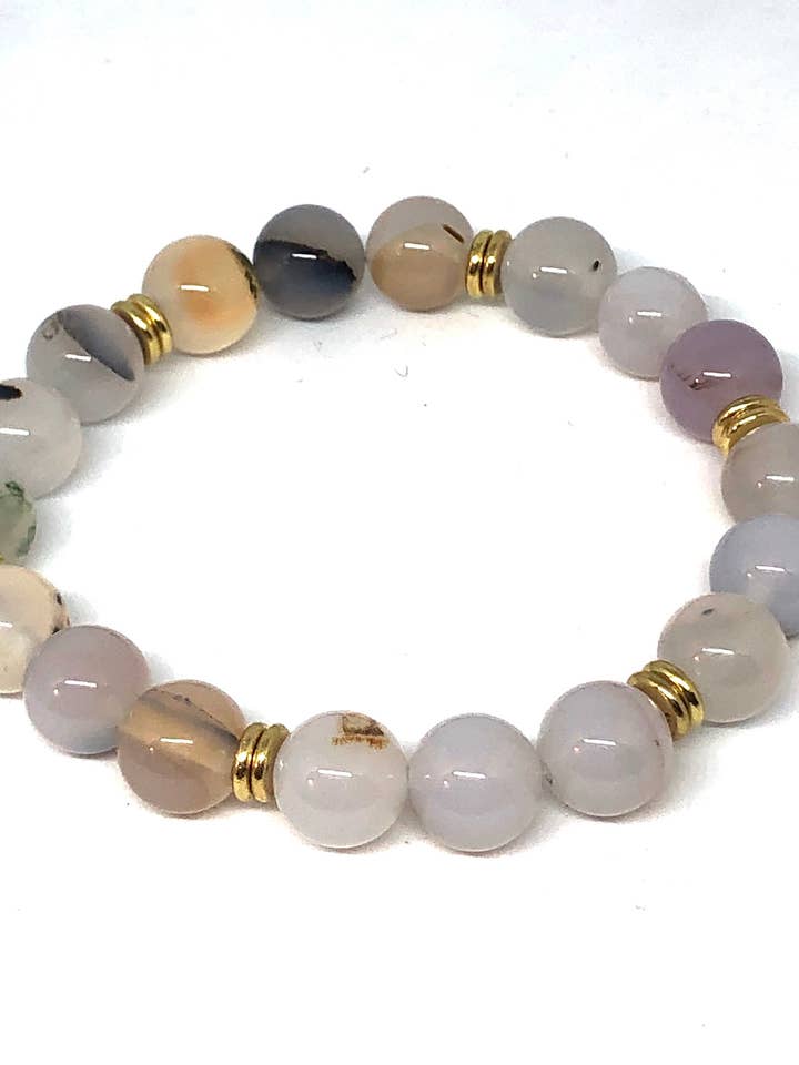 Pulseira de camadas de ágata natural e ouro por atacado de Inspiration Beads