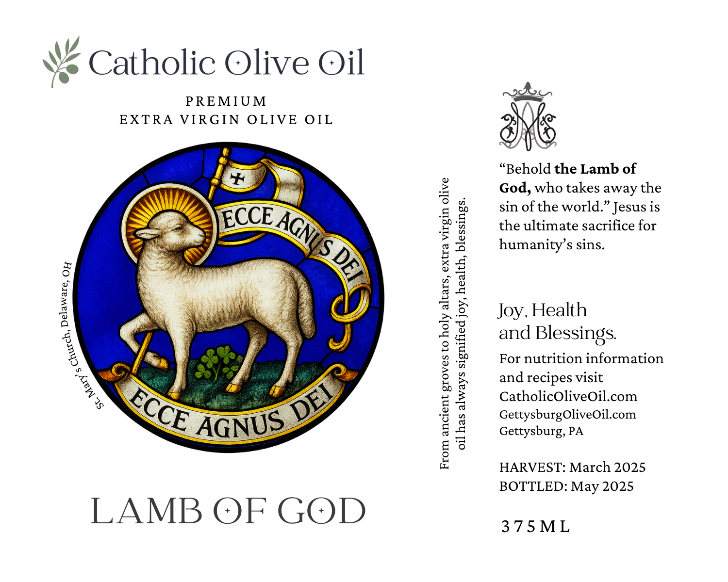 Catholic Olive OIl - Wholesale Olive Oil - Lamb of God Extra Virgin Olive Oil2