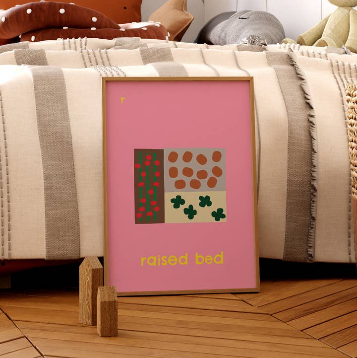 Surprise Radish - Wholesale Art Print - Raised Bed Print | Letter R Alphabet Print