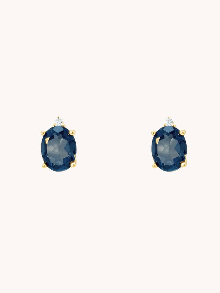 Gold Earrings Birthstone Topaz–Trending Jewelry for wholesale by Gratinsta