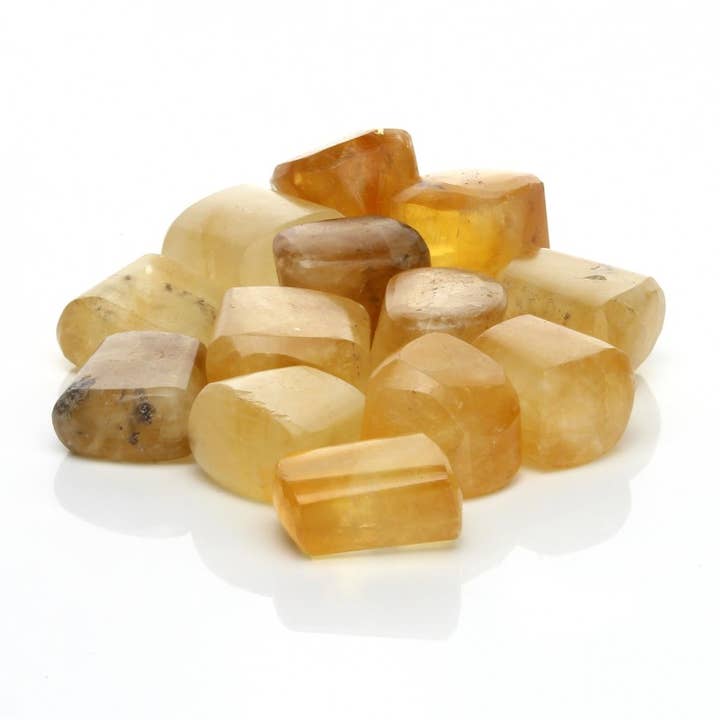 Honey calcite, 200 grams of tumbled stones for wholesale by UniArt