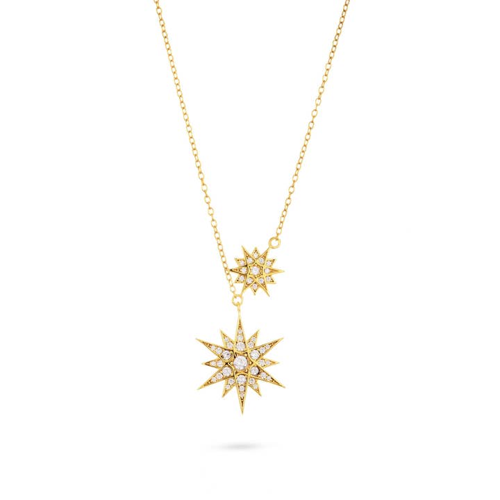 Collier Étoile Double Céleste pour la vente par Gold Trip