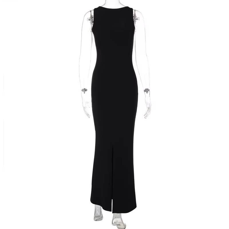 Syrrios Gifts LLC - Wholesale Dress - Women's - Women’s Black Bodycon Maxi Dress Sleeveless Tank Long Slim F5