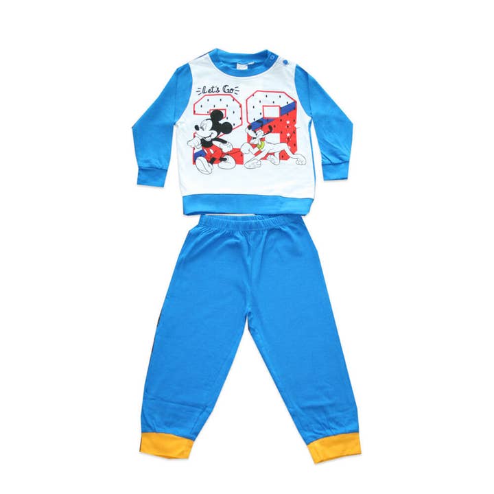 Evidence - Venta al por mayor Conjunto de pijama - Niños - Hosszú Vékony Pamut Baba Pizsama Mickey Egér Jersey Középkék