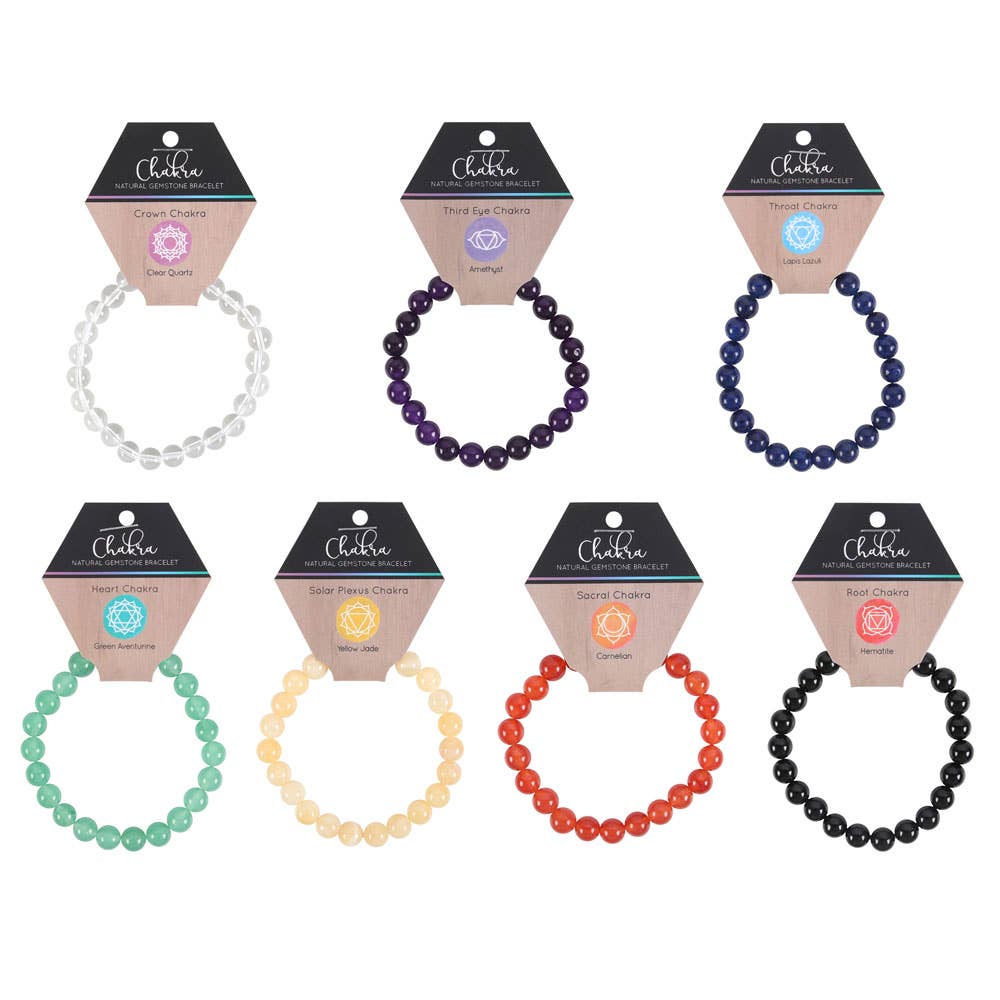 Something Different Wholesale - Wholesale Beaded Bracelet - Set of 35 Chakra Gemstone Crystal Bracelets on Display3