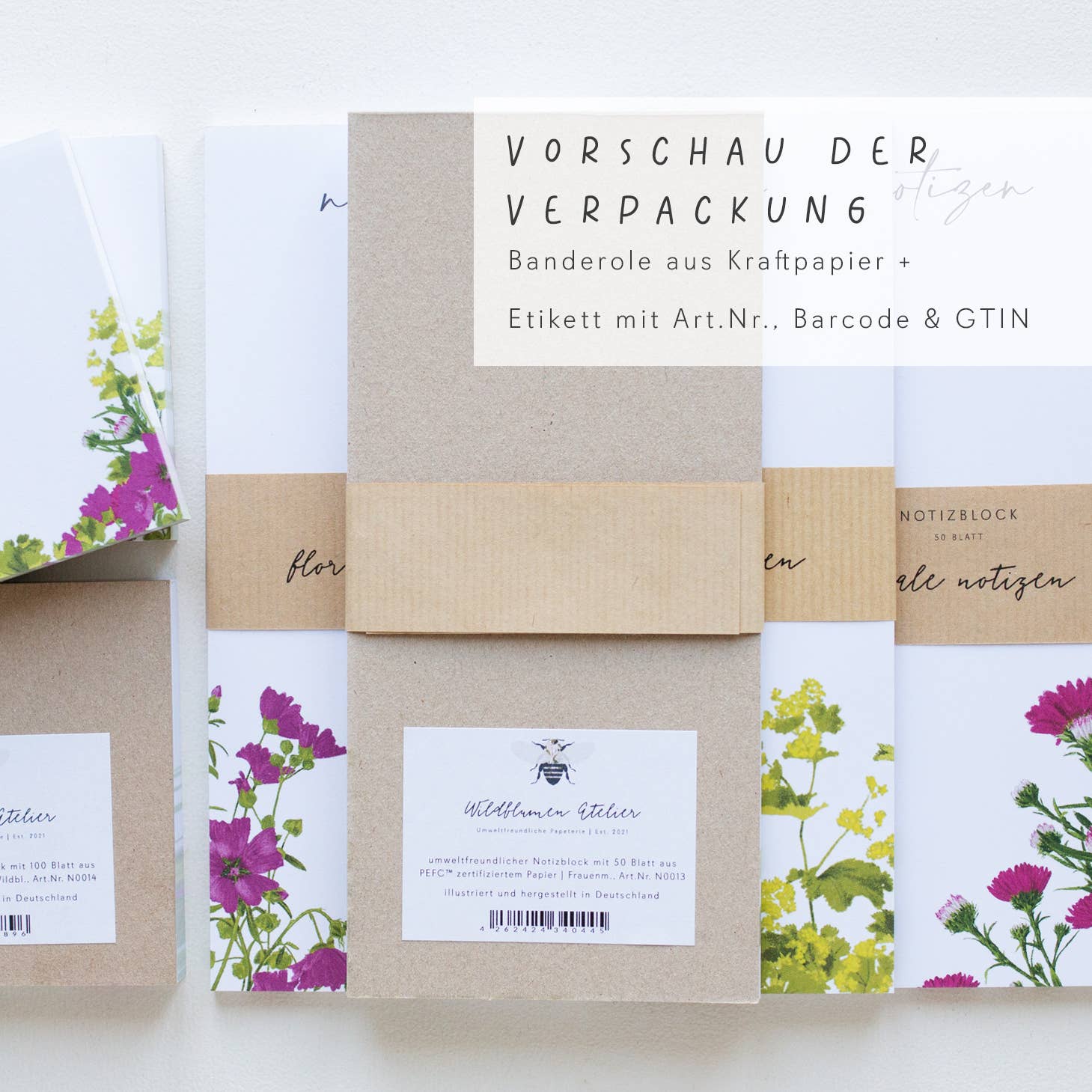 Wildblumen Atelier - Wholesale Notepad - Notepad 50 sheets DIN A6 Dot Grid Forget-me-not, PEFC5