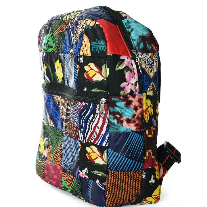 Swahili | AFRICAN MODERN - Wholesale Backpack - Women's - Assorted Colorful Cotton Backpack - Medium2