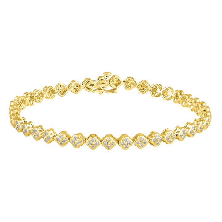 Fifth and Fine - Wholesale Tennis Bracelet - 1 1/4 Carat tw Natural Diamond Clover Quatrefoil Tennis Brac5