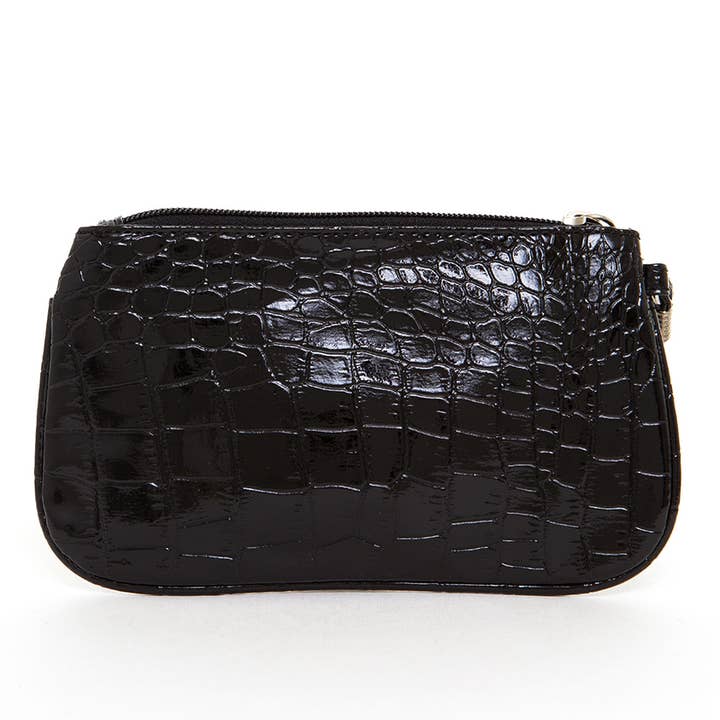 AMPERE CREATIONS - Wholesale Wristlet - Brighton Vegan Leather Inspired Croco Imitation Wristlet Bag6