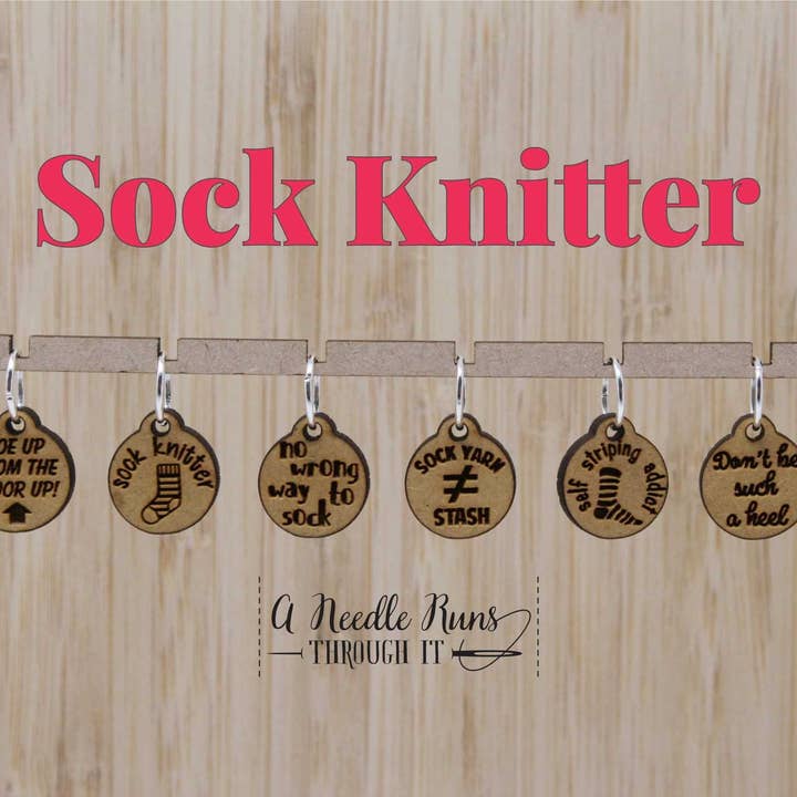 Tricot de chaussettes - Marqueurs de mailles (ensemble de 6) pour la vente par A Needle Runs Through It