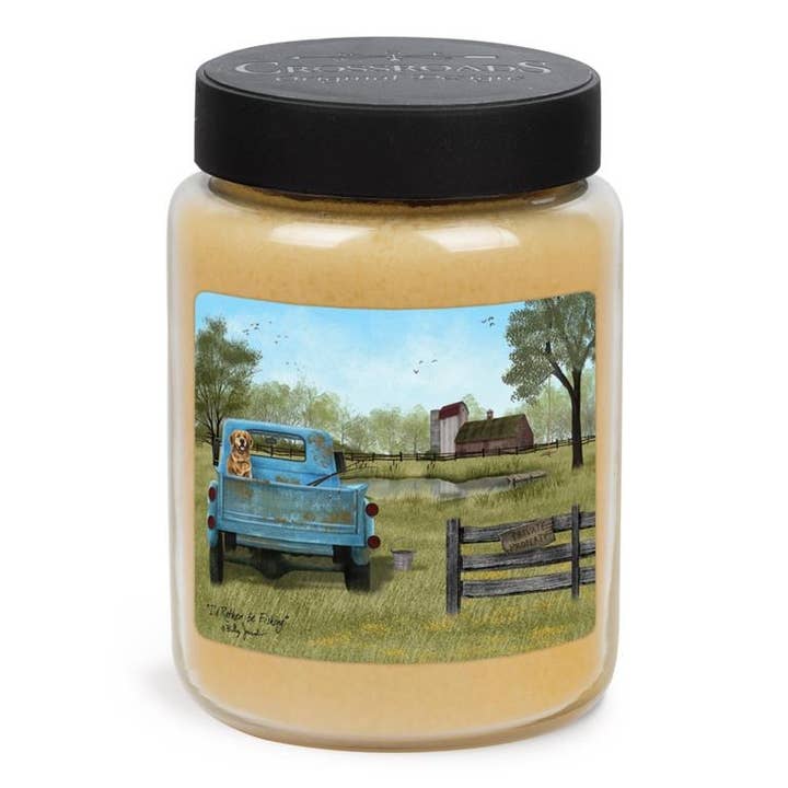 Crossroads Original Designs - Wholesale Jar/Filled Candle - I'd Rather Be Fishing - Lemon Blueberry Pound Cake 26 oz.