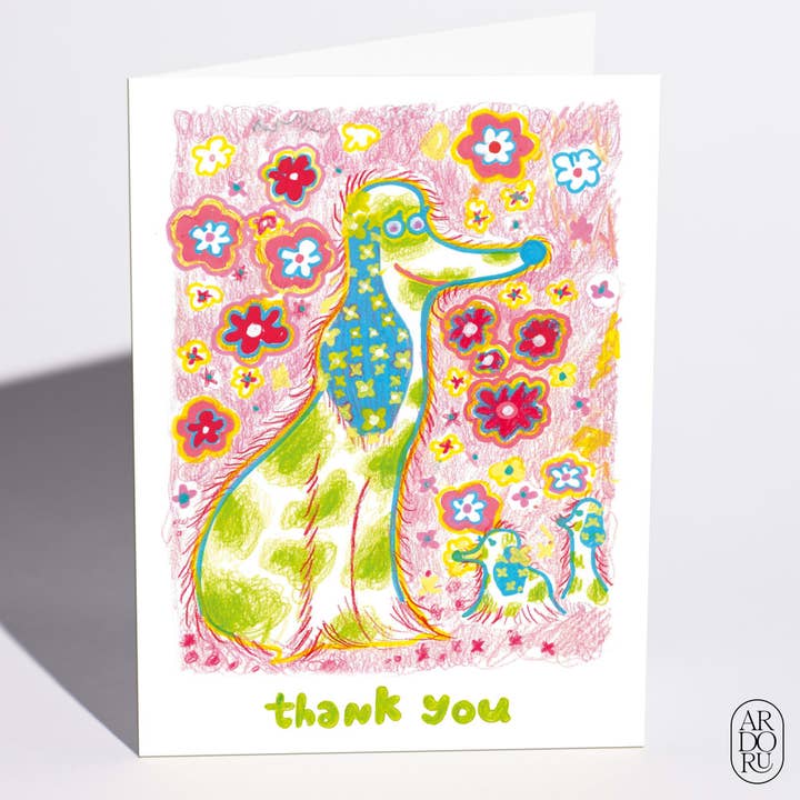 Thank You Card - "Thank You Flower Dog" for wholesale by ArdorU