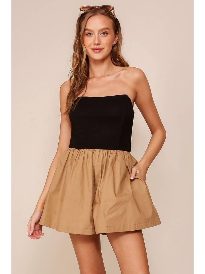 STRAPLESS CONTRAST ROMPER and other Purchase Wholesale strapless romper. Free Returns & Net 60 Terms on Faire trending on Faire.