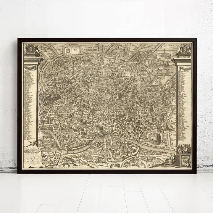 Old Map of Rome Rome Italy 1696 Ancient Map of Rome Vintage Map | Vintage Map Wall Art Print for wholesale by OldCityPrints - Old Maps and Posters
