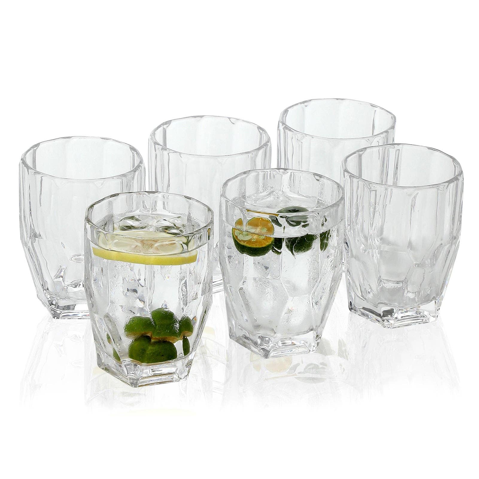 EVEREST GLOBAL Clear Highball Drinking Glasses set of 6 Fancy Drinking  Glasses 11 oz with Diamond Pa…See more EVEREST GLOBAL Clear Highball  Drinking