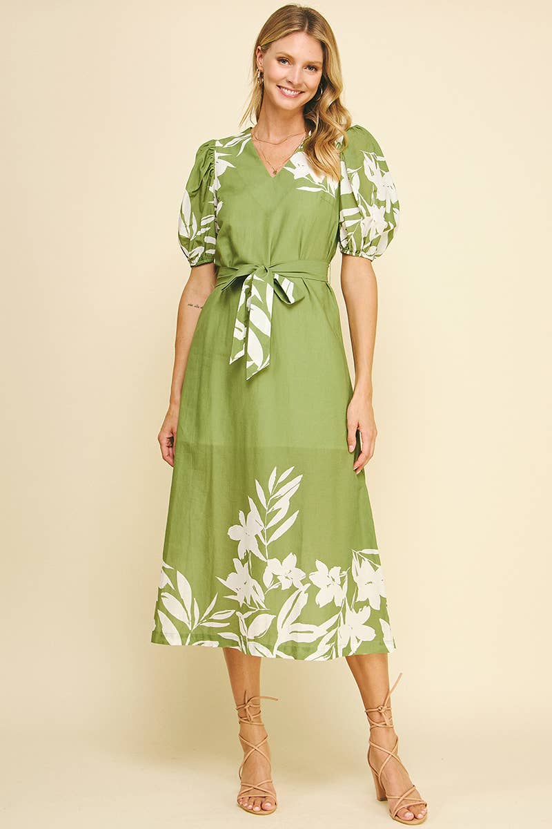 AZEITONA VESTIDO MIDI COM ESTAMPA FLORAL - 5974D para venda a revendedores na Faire4