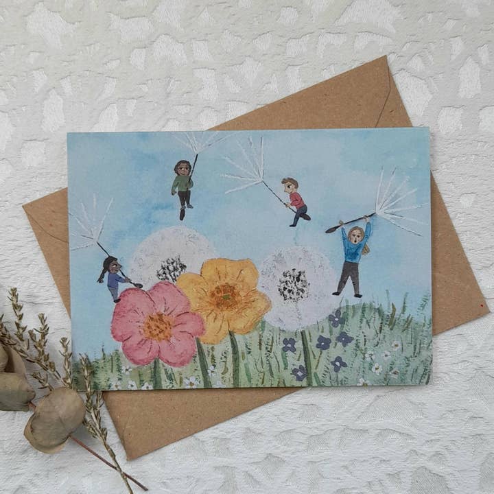 Dandelion Seeds Greetings cards for wholesale by LYDIAMAE