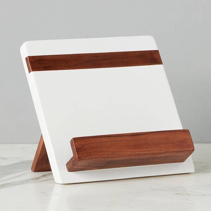 Soporte moderno para iPad / libro de cocina, blanco para venta al por mayor de etúHOME