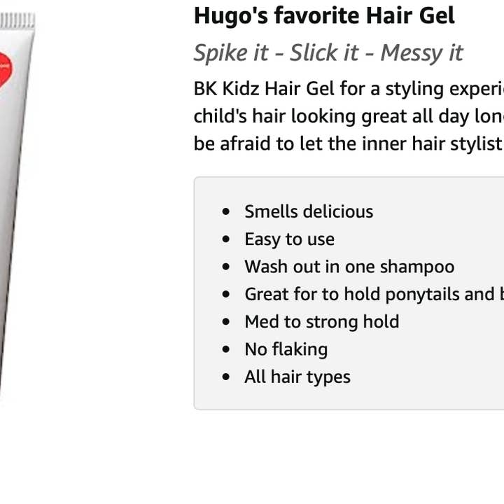 Bonsai Kids Hair Products - Wholesale Hair Styling Gel/Mousse - Kids & Toddlers Gel Wax 3.5 oz For Fast and Easy Styling - A