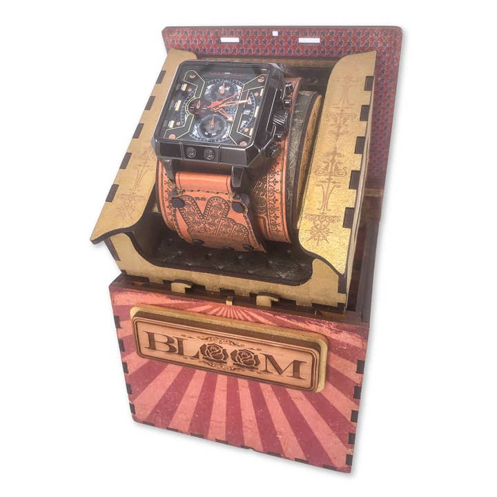 PACIFICAÇÃO OFF-MENS - RELÓGIO EM PELE DE GRÃO COMPLETO por atacado de TODD BLOOM